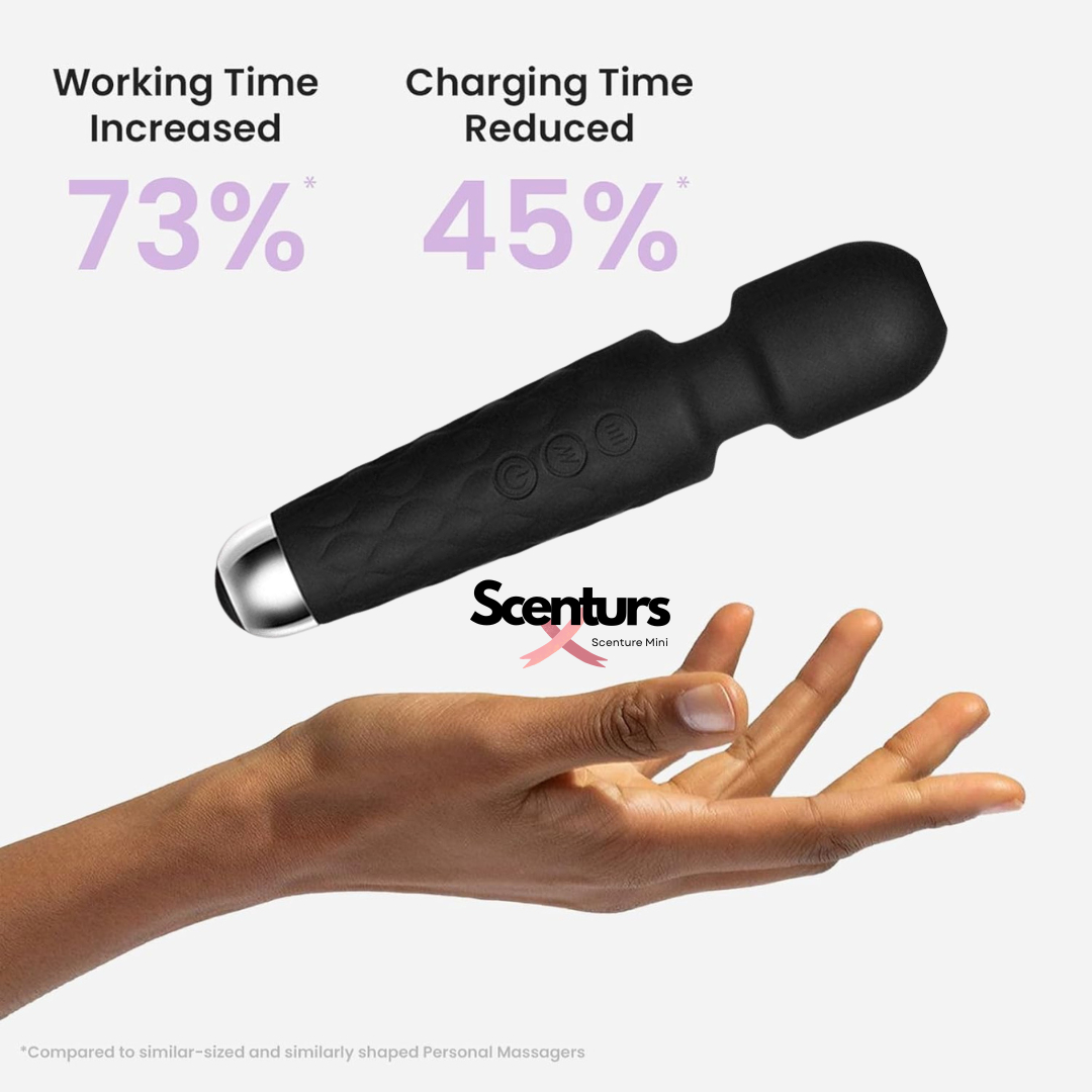 Click to see full view Scenturs Massager Machine for Women -Rechargeable Wireless Mini Body Massager with 28 Vibration Modes, Fast Charging, 8 Speeds and Water Resistant-Massager Machine for Full Body